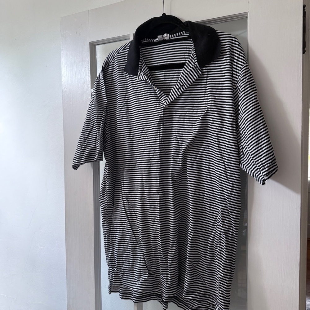 Black and White Stripe Pete Millar Polo